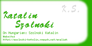 katalin szolnoki business card